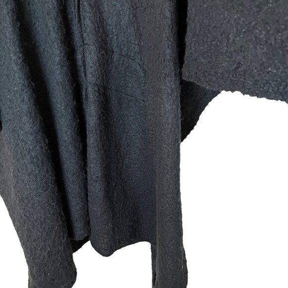 Michael Stars Tie Waist Poncho Fuzzy‎ Black Shawl Cozy Warm One Size - Picture 8 of 8